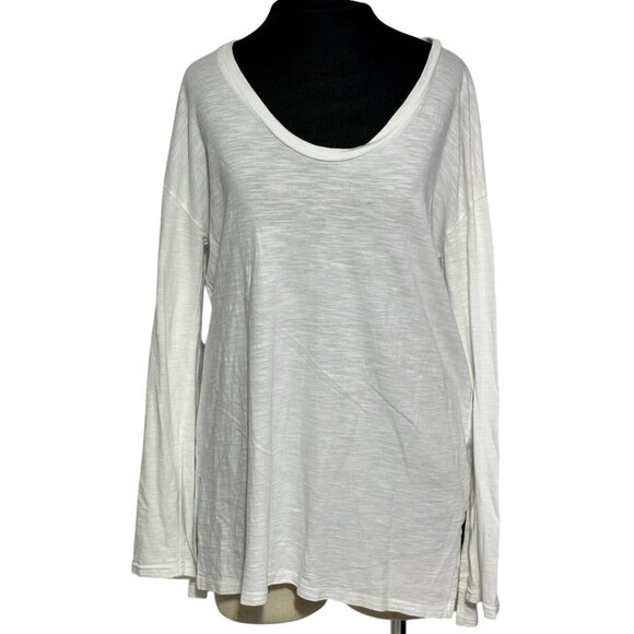 Gap Womens Tunic Top XS White Modal Blend Long Sleeve Made In Vietnam - Picture 1 of 5